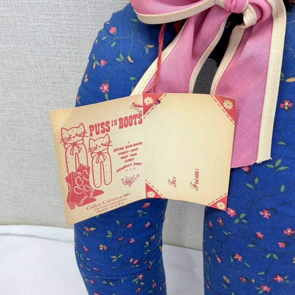 Vintage 1982 Calico Critters Puss in Boots Fabric Cat Boot Shapers New with Tag